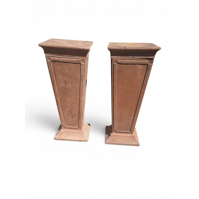 Terracotta Pedestals, 1950s, Set of 2 For Sale - Image 3 of 11