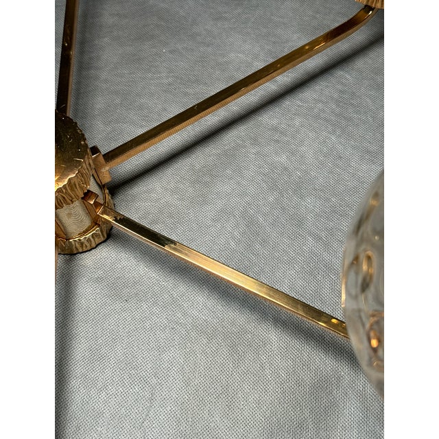 Italian 6-Glass Bowl Chandelier with Gilt Frame, 1970s For Sale - Image 11 of 16