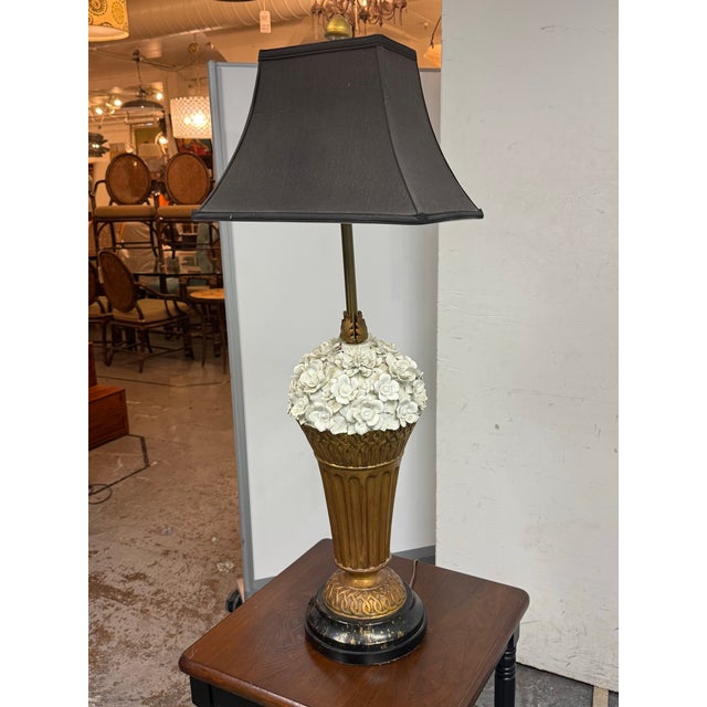 Design Plus Gallery presents a Vintage Floral Bouquet Table Lamp. This decorative lamp has a vase shaped body with raised...