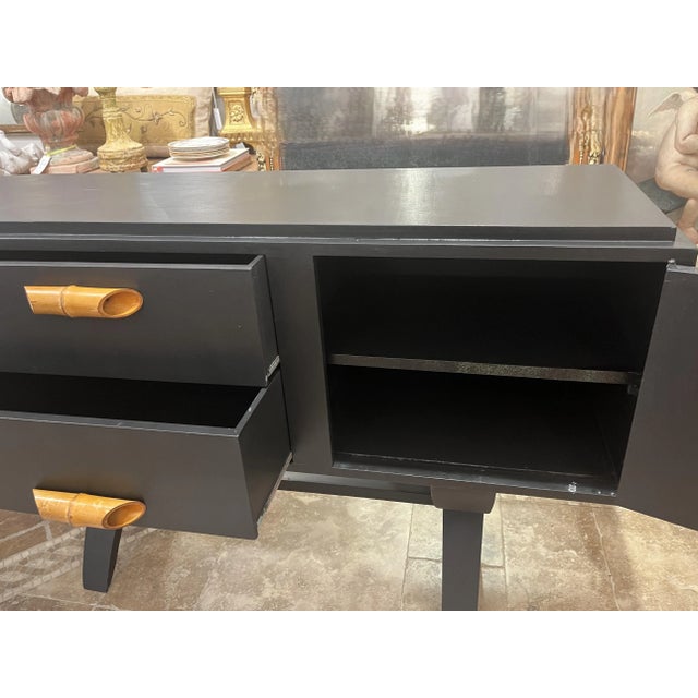Custom Made Mid Century Style Credenza For Sale In Houston - Image 6 of 9