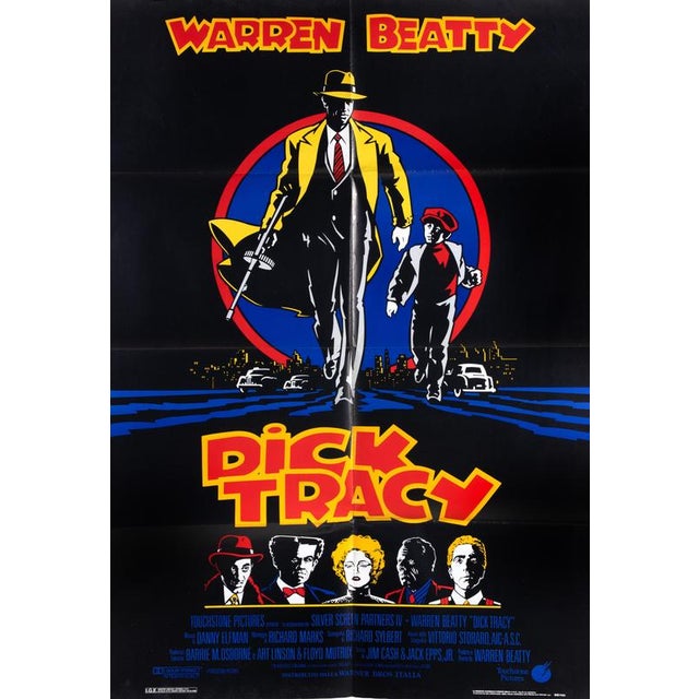 Dick Tracy Vintage Poster, Italian 2-Foglio, 1990, Bold Graphic Design For Sale - Image 4 of 6
