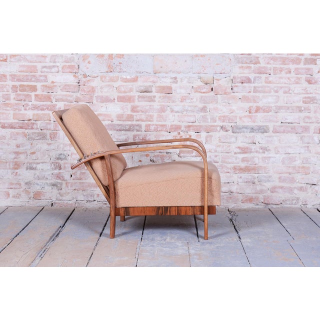 Art Deco High Gloss Reclining Armchair in Walnut, Czech, 1920s For Sale - Image 10 of 15