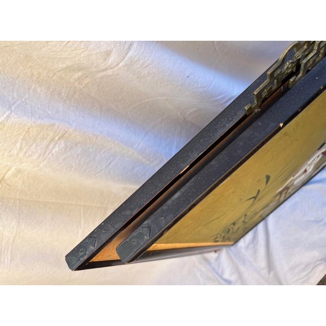 Antique Japanese Hand Painted Panels a Pair For Sale - Image 10 of 12