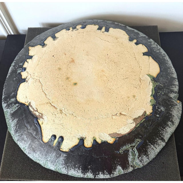 Large Japanese Contemporary Stoneware Glazed Plate by Satoru Hoshino For Sale - Image 10 of 15