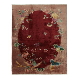 Antique Chinese Peking Rug in Red With Fierce Phoenix Design - Rug & Kilim For Sale
