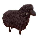 Image of Lalanne Style Carved Wood Black Sheep Sculpture or Stool For Sale
