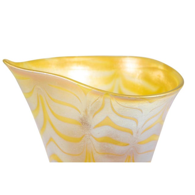 Art Nouveau Bohemian Glass Vase in Yellow from Johann Loetz Witwe, 1900s For Sale - Image 6 of 7