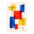 Midcentury Modern Art Print – Primary Color Geometric Abstract, 12" X 18" For Sale