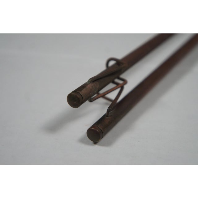 Antique Victorian Copper Brass 2 Arm Drying Rack Towel Swing Bar Rod Holder For Sale - Image 12 of 12