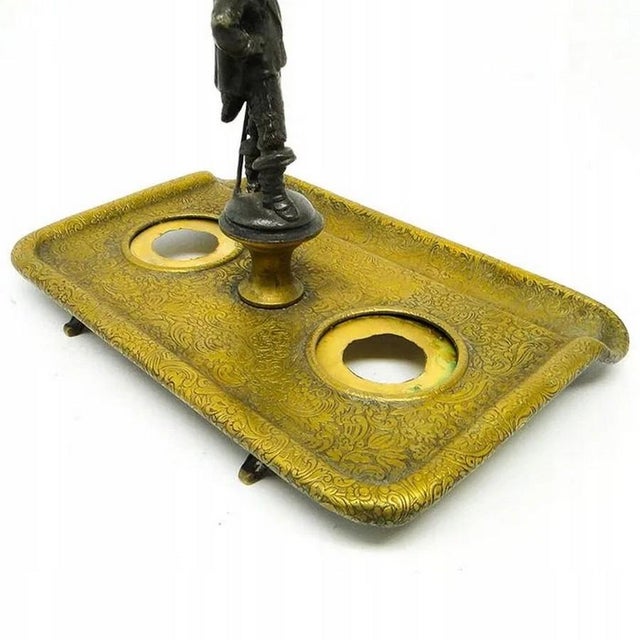 Art Nouveau Figurative Inkwells from Plewkiewicz, Poland, 1890s, Set of 3 For Sale - Image 3 of 8