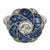 Contemporary Art Deco Style Diamond Sapphire Platinum Ring, Size 6.5 For Sale - Image 3 of 6