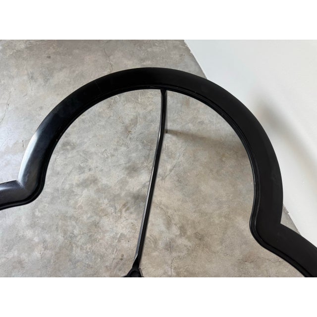 70's Mid-Century "Silhouette" Clover Leaf Black Lacquer Walnut Coffee Cocktail Table For Sale - Image 11 of 12