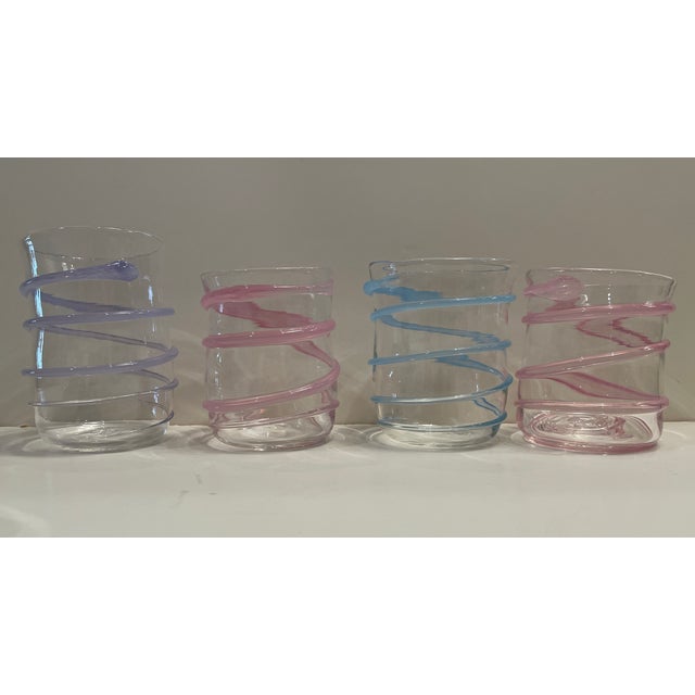 Contemporary 1990s Blown Art Glass Barware - Set of Nine For Sale - Image 3 of 7