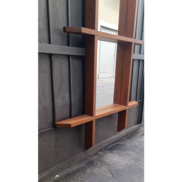 Wood Vintage Swedish Picture-Shaped Mirror, 1970s For Sale - Image 7 of 11