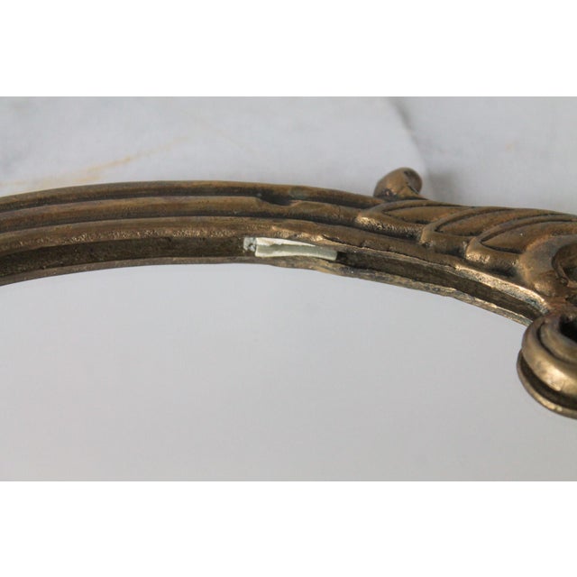 Metal Vintage Oval Brass Federal-Style Wall Mirror W/ Eagle Motif For Sale - Image 7 of 9
