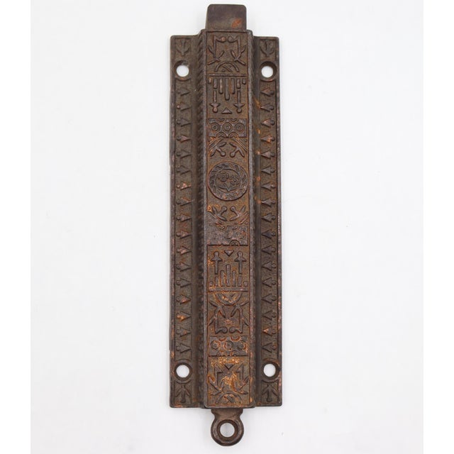Traditional Antique Aesthetic Cast Iron Door Spring Bolt Latch For Sale - Image 3 of 8
