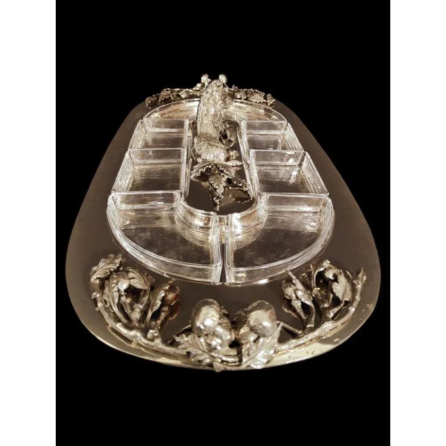 Italian Silver Metal Centerpiece, 1970s For Sale - Image 9 of 12