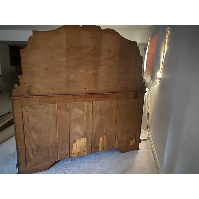 Mid 20th Century Large Black Forest Style Carved Oak Old European German Buffet/Sideboard With Unique Curved Glass Display For Sale - Image 4 of 18