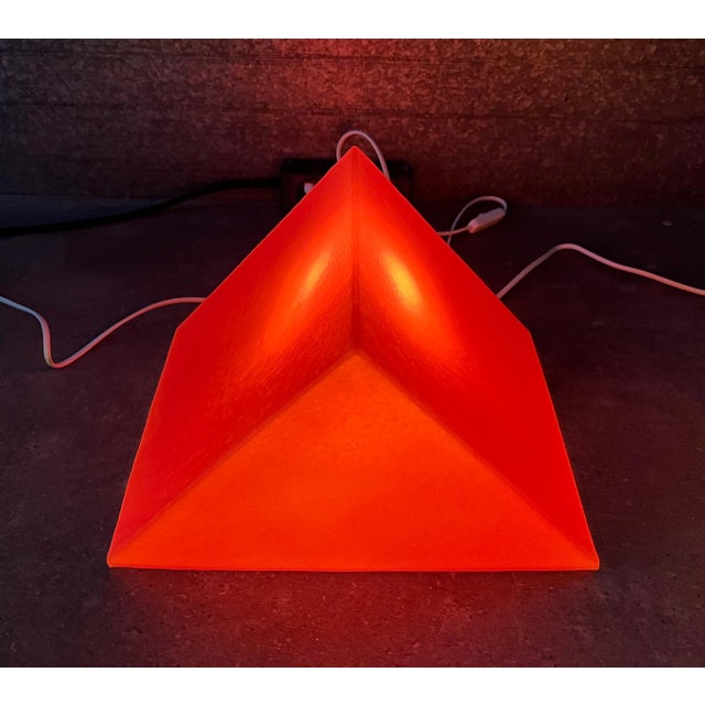 Plastic Postmodern Orange Prism Shape Floor or Table Lamp from Heico, 1980s For Sale - Image 7 of 18