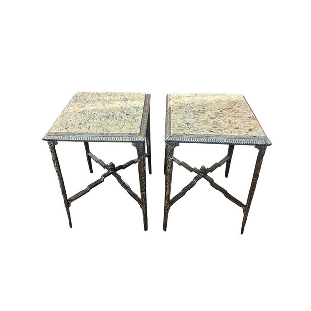 Vintage Set of French Neoclassical Style Side Tables a Pair For Sale - Image 9 of 9