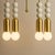 Handmade Brass Pendant Light, Marble Accent Ceiling Lamp, Art Deco Mid Century Fixture For Sale - Image 4 of 8