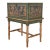Hollywood Regency Chinoiserie Hand-Painted Green Lacquered and Gold Gilt Chest on Stand For Sale