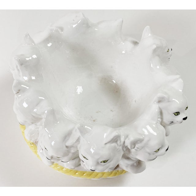 Vintage Italian Ceramic Ring of Kittens Bowl For Sale In Kansas City - Image 6 of 7