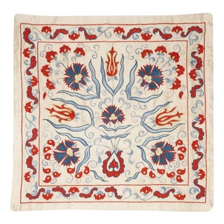 20"x21" All Silk Cushion Cover. Embroidered Lace Pillow. Traditional Toss Pillow For Sale