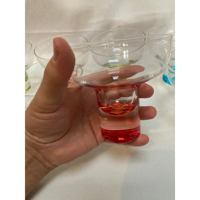 Vintage Mid-Century Multi Color Cocktail Glasses- Set of 8 For Sale - Image 4 of 6