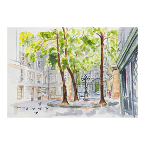 1999 Cityscape Watercolor Painting