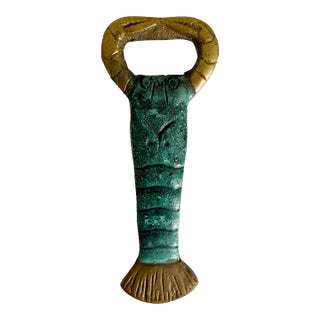 1960s Brass Verdigris Lobster Bottle Opener For Sale