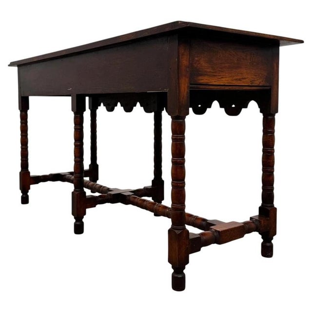Wood Antique Early 20th Century English Jacobean Oak Dresser Base For Sale - Image 7 of 12
