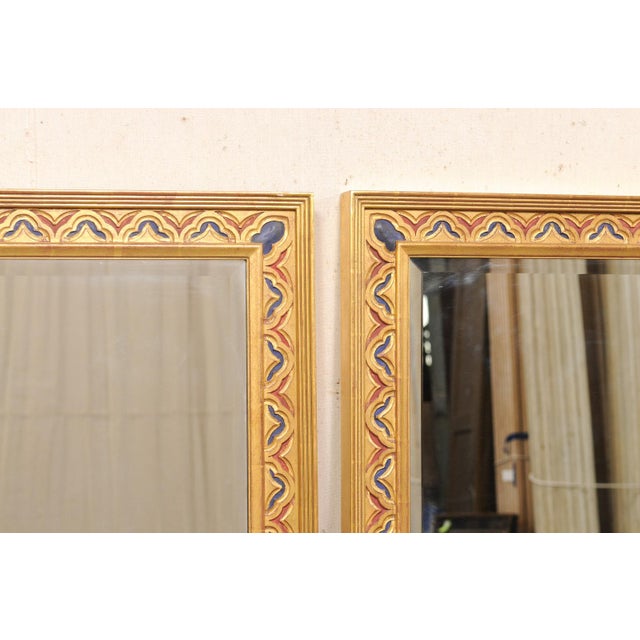 Mid 20th Century Large Pair of Richly Decorated Gilt Mirrors For Sale - Image 9 of 12