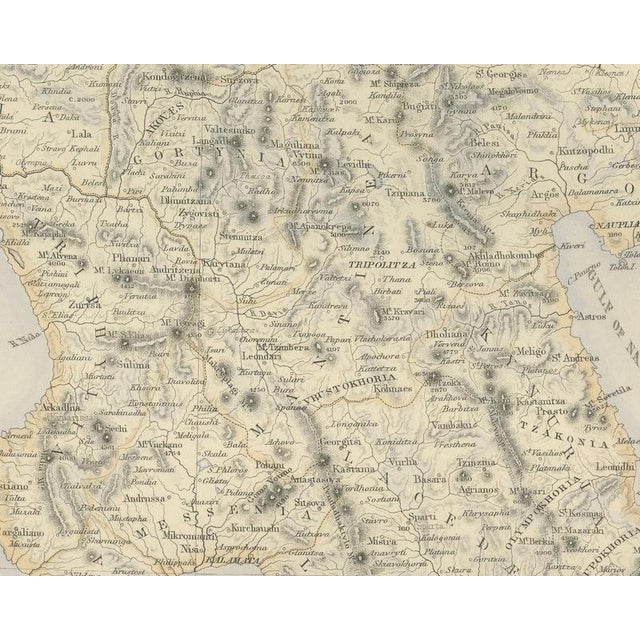 19th Century Antique Map of Greece with the Northern Ionian Islands Inset, 1860 For Sale - Image 5 of 8
