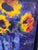 2010s Sunflowers in Blue Bottles by Kathleen Varadi, Contemporary Floral Still Life Painting For Sale - Image 5 of 9