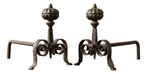 Antique Italian Fireplace Andirons, Set of 2
