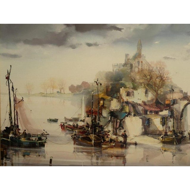 Jorge Aguilar-Agon, Seascape, 1982, Oil Painting on Canvas, Framed For Sale - Image 10 of 16