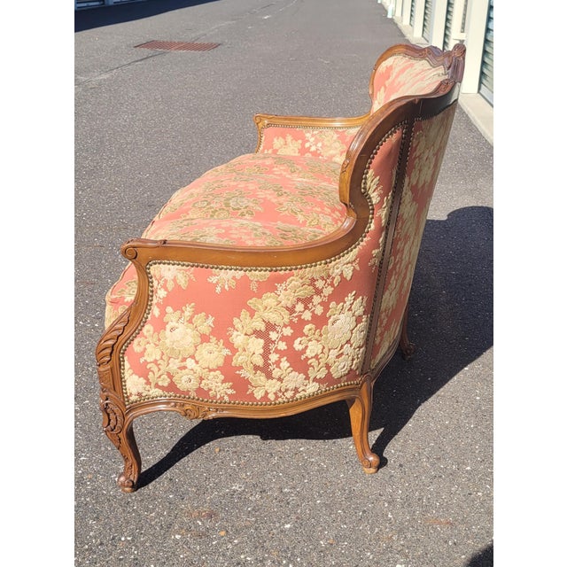 Campaign Lovely Fine Antique French Small Sofa Settee For Sale - Image 3 of 9
