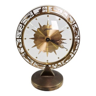 1970s Rare Midcentury Zodiac Clock by the German Company, Atlanta. For Sale
