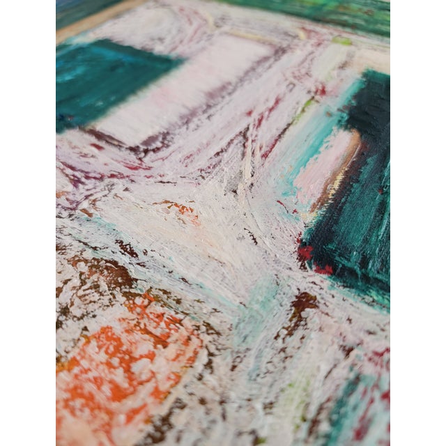 Mixed Media Abstract Expressionist Landscape - Oil and Oil Pastel on Canvas by Alexandra Swistak For Sale - Image 4 of 15