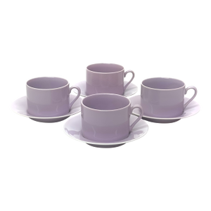 Vintage Lilac Teacups & Saucers by Fitz and Floyd - Set of 4