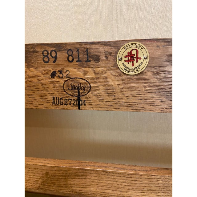 Mission style hanging plate rack by Stickley Furniture from their Mission Collection. Solid cherry wood, crown molding to...