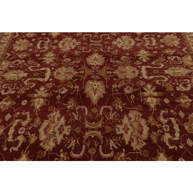 Traditional Agra Style Rug in Red, Beige and Brown Floral Pattern by Rug & Kilim For Sale In New York - Image 6 of 10