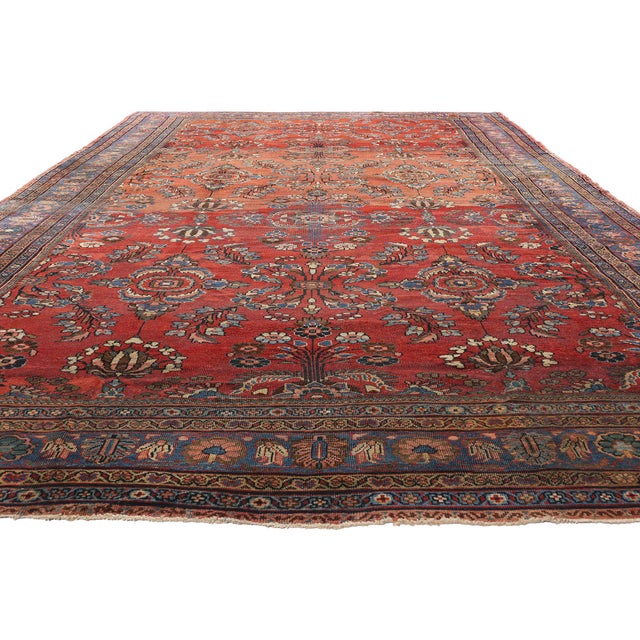 Mid-Century Modern Late 19th Century Antique Persian Mahal Rug - 10'04 X 17'08 For Sale - Image 3 of 9