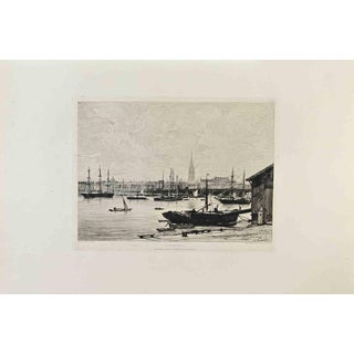 François Antoine Maxime Lalanne, À Bordeaux, Etching, 1870s For Sale