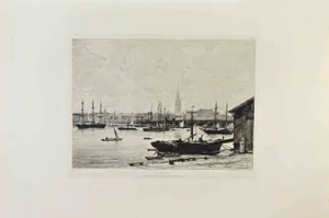 François Antoine Maxime Lalanne, À Bordeaux, Etching, 1870s