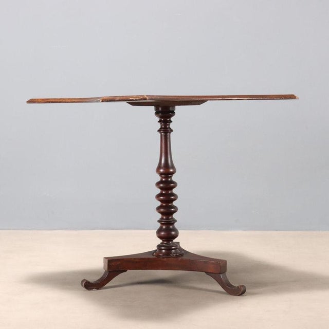 Brown Small Antique Table in Mahogany For Sale - Image 8 of 9
