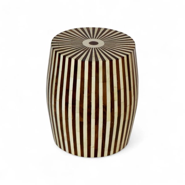 Contemporary Striped Pattern Stool For Sale - Image 3 of 3
