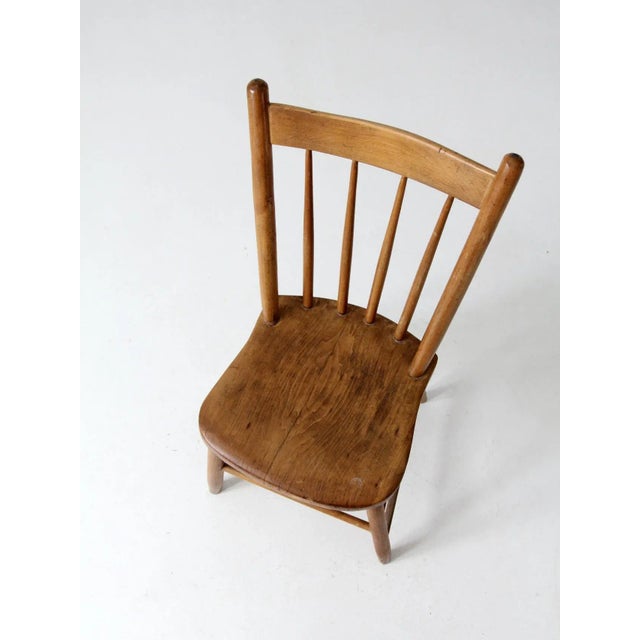 Antique Primitive Plank Seat Chair For Sale - Image 4 of 10