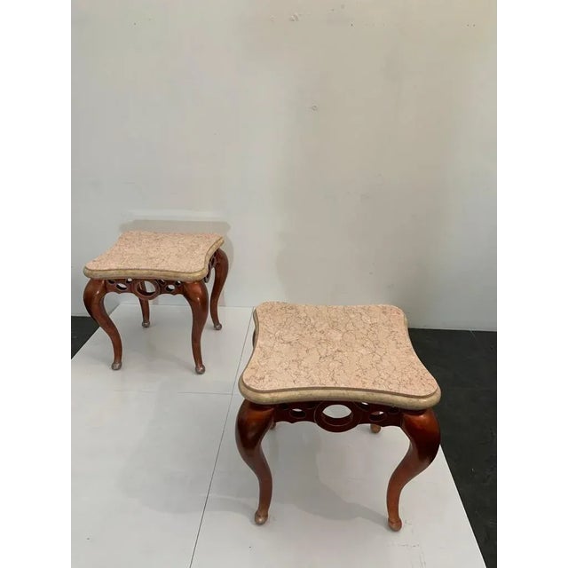 Red Metallic Leaf and Pink Marble Coffee Table from Lam Lee Group, 1990s For Sale - Image 10 of 12